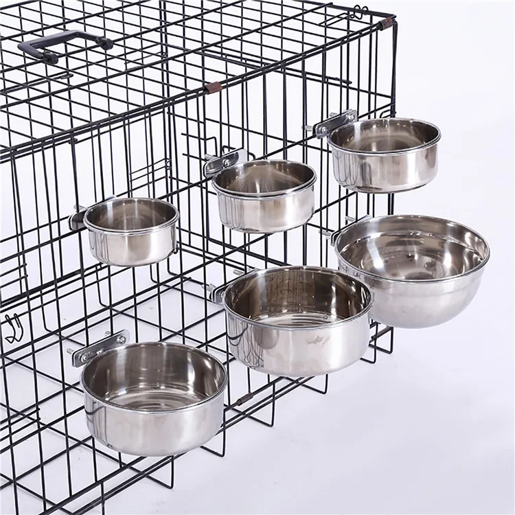 Wholesale Custom Multiple Sizes Food Grade Stainless Steel Pet Hanging Bowl for Small medium large Dog