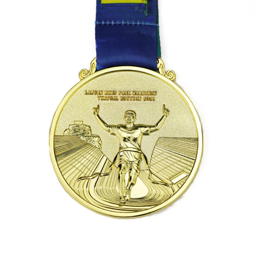 Wholesale Cheap Design Your Own Blank Zinc Alloy 3D Gold Award Marathon Running Custom Metal Sport Medal