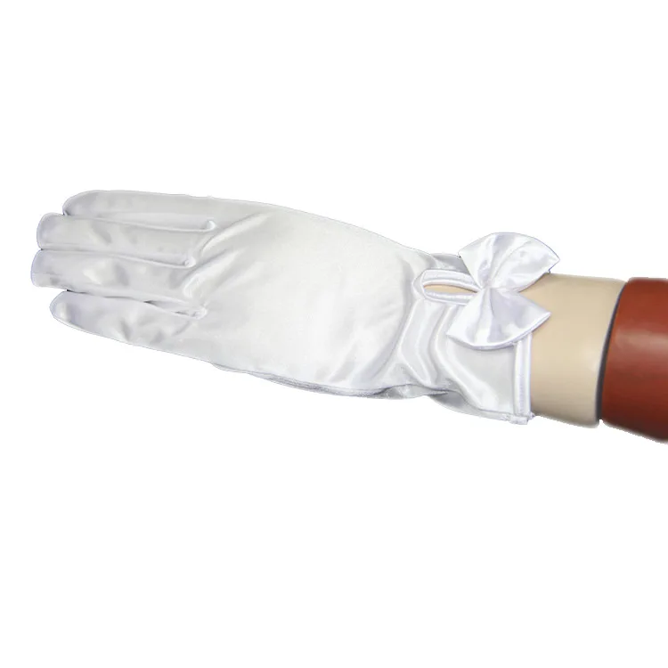 HZS-24036 Elegant Wedding Bridal Gloves Satin Short Brides Women Marriage Pageant Prom Gloves