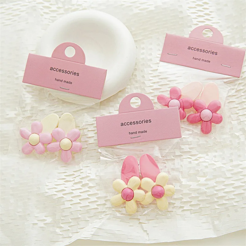 Hot small flower hairpin selling camouflage plastic hairpin