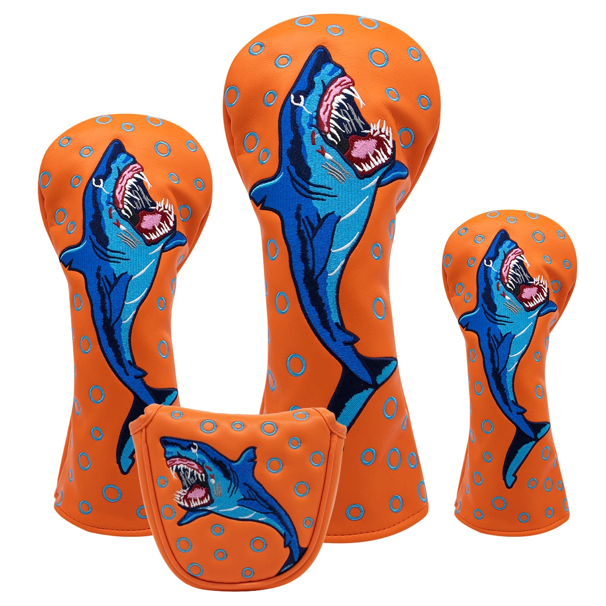 Golf Club Head Covers,Golf Headcovers Leather Golf Wood Covers for Divers Fairway Woods Hybrids(UT) with Number Tag 3 5 7 X