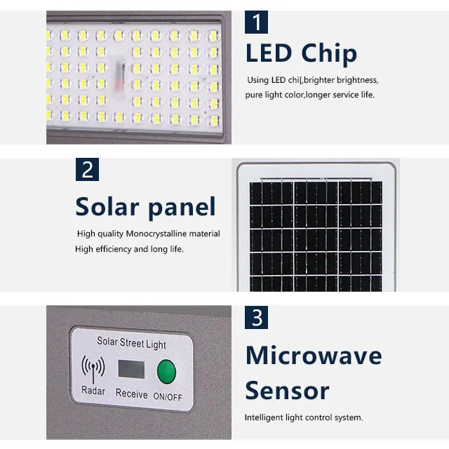 KCD Hot Selling IP65 All In One Integrated LED Street Lamp 50w 100w 150w 200w 300w 2000 Watt Outdoor Solar Street Light