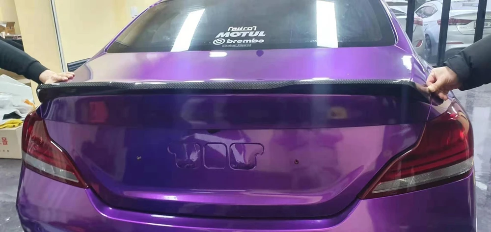 CS Style Carbon Boot Lip Rear Trunk Spoiler Wing for G70 Genesis Hyundai Ducktail 2018+