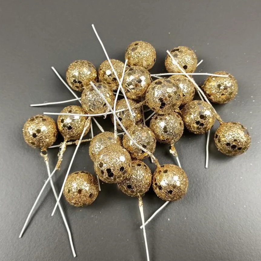 New cake decoration ball baking plug-in cake topper ins style wind ball new glitter foam ball insert card