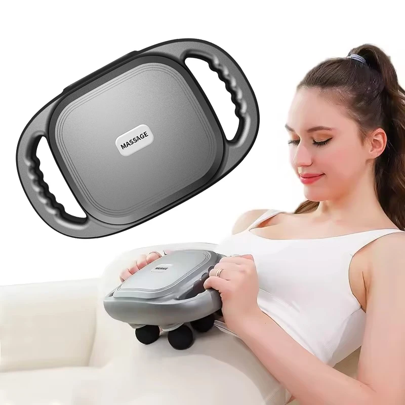 Handheld Full Body Exercise Strap Massager Neck Back Deep Tissue Impact 6 Head Massage Gun Fascia Gun