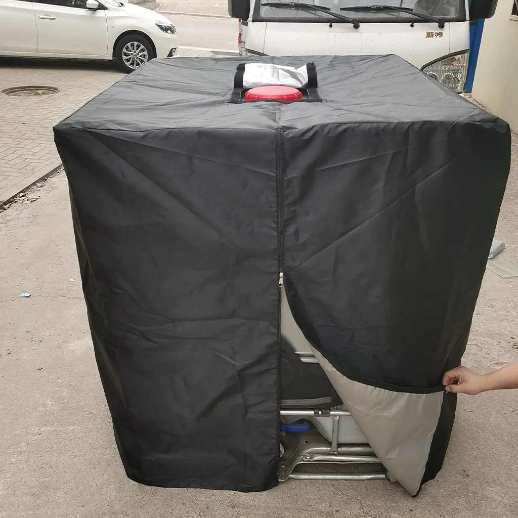 IBC Tote Cover for 275 Gallon (1000L), Outdoor IBC Ton Barrel Rain Barrel Water Tank Protective Cover,210D Oxford  Cover
