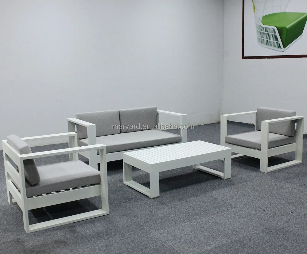 Aluminum outdoor furniture 3 seaters and single chair handcrafted metal  sofa set