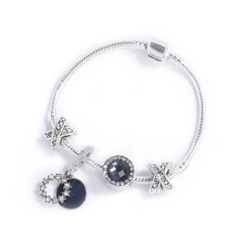INS hot selling Blue Starry Sky Bracelet Snowflake Pumpkin Car diy Handmade Jewelry Glass Bead Bracelet