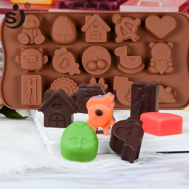 New Silicone Chocolate Mold 24Shapes Chocolate Baking Tools Non-stick Cake Jelly&Candy 3D Mold Decoration DIY Hot Sale