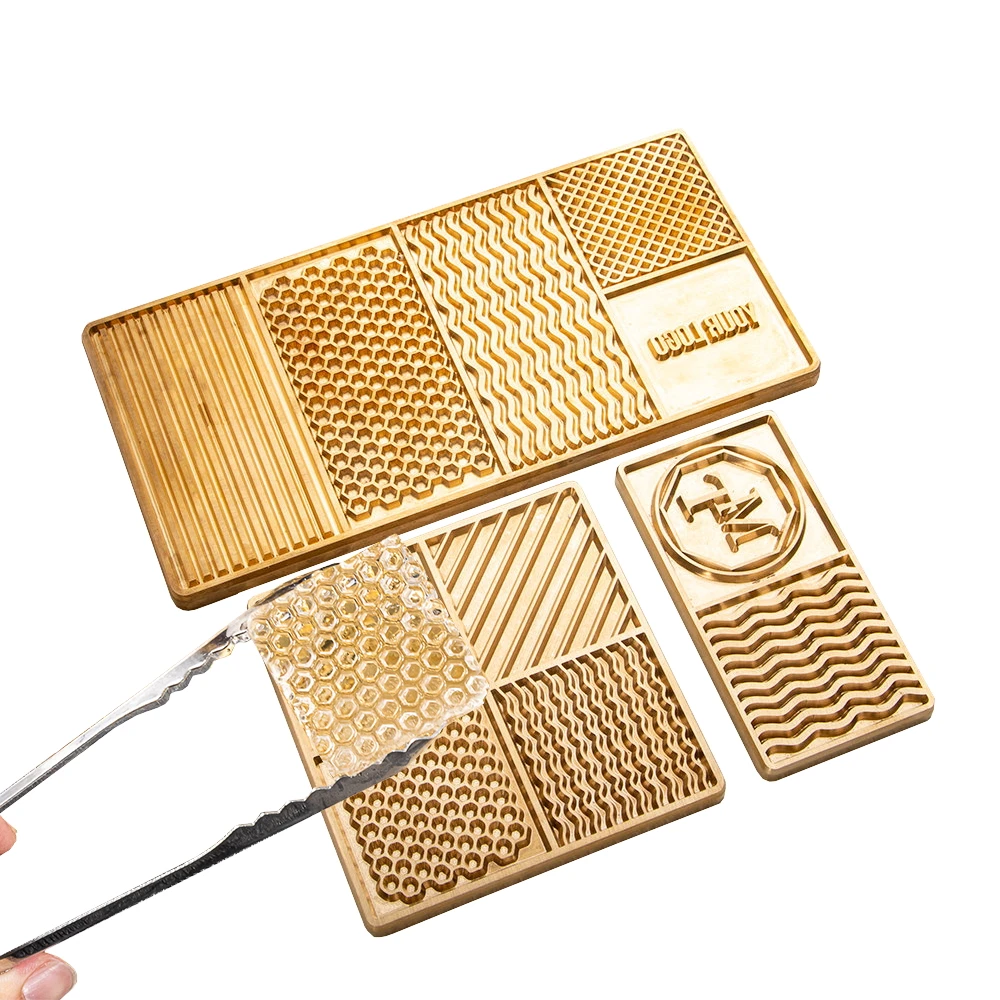 Brass Square Rectangular Ice Pineapple Brass Ice Stamp Tray Special Bar Cold Drink Stamp Business Logo Gift