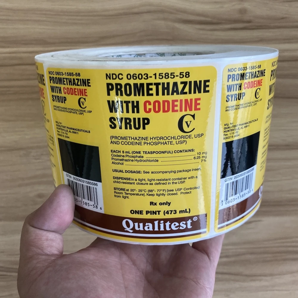 wockardt cough syrup sticker label hitech Multi-layer adhesive sticker with booklet