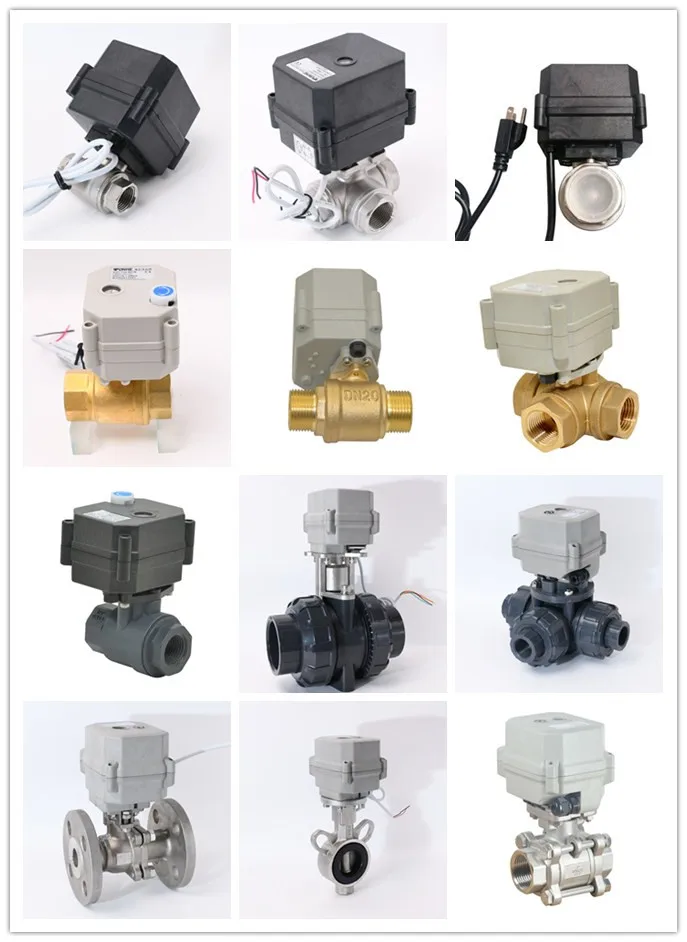 2 way 12V 24V 220V DN25 PVC motorized electric plastic valve