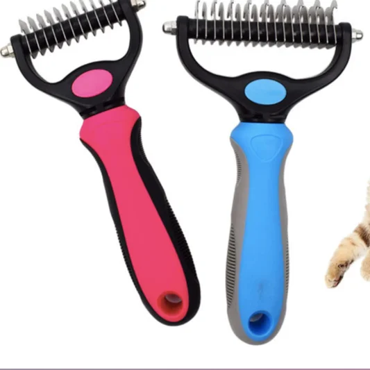 
MIU COLOR Pet Grooming Brush 2 Sided Professional Dematting Comb Grooming Undercoat Rake 