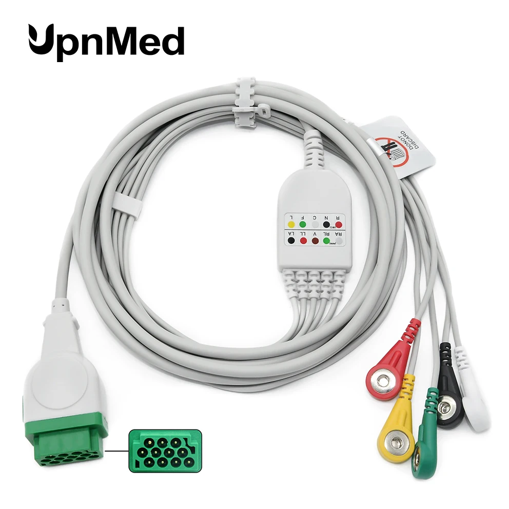 GE Dash 2500 5 lead кабель ЭКГ и леадвирес на кнопках