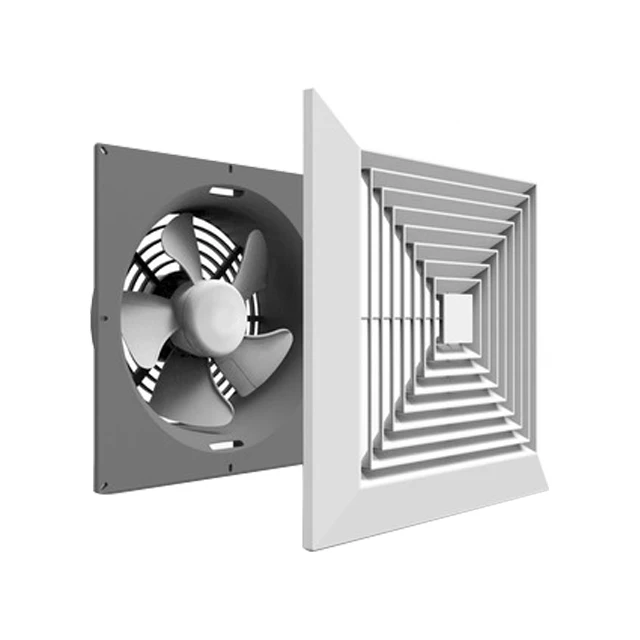 automatic fire damper air conditioner adjustable louvers 100mm duct fan