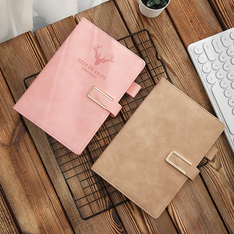 2023 Embossed Logo Office School A5  Leather HardCover Notebook with Round Corner  Customizable Bulk  Leather Bound Cover Custom