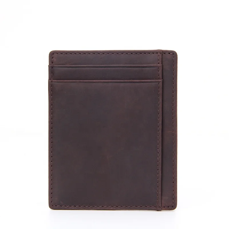 Custom Leather Card Wallet With Money Clip Credit Card Holder Car Card Holder