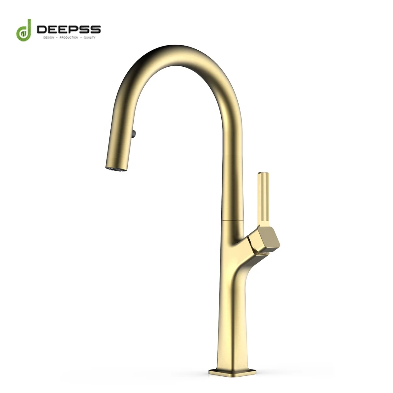 Contemporary Simply Style CE Deck Mounted Brass Brush Gold Kitchen Sink Faucet