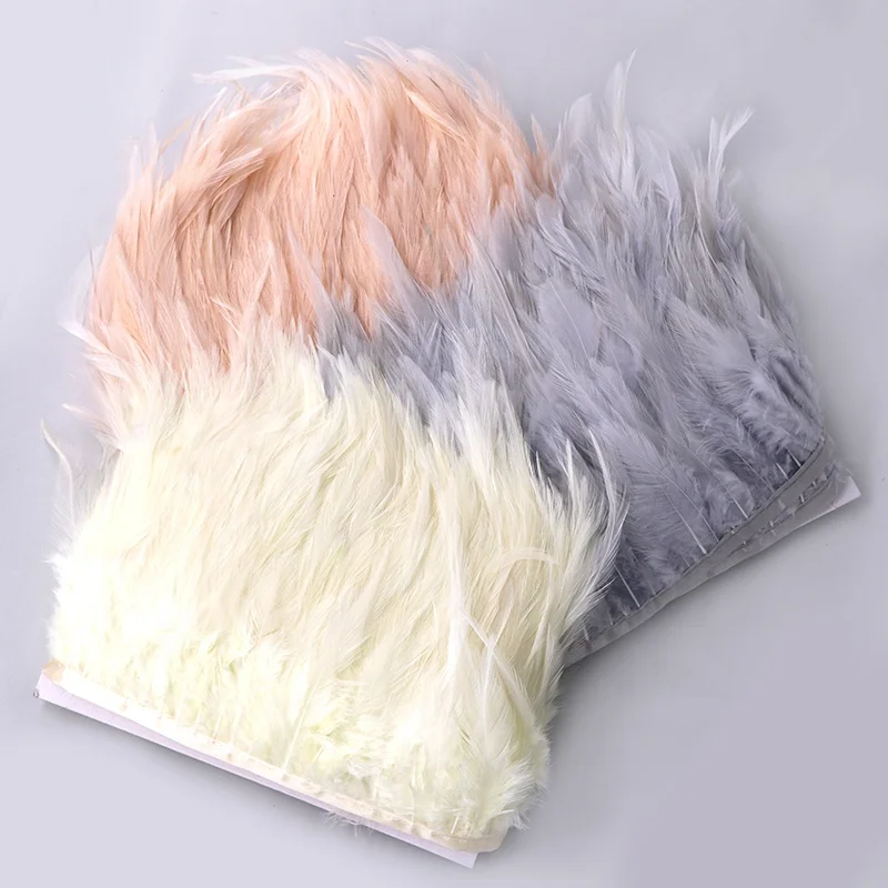 hot sale discount price cheap saddle feather trims and fringes dyed rooster feather trim or carnival costume