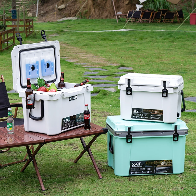 KUER plastic cooler box PP injection cooler box for outdoor fishing drinks 35/55QT