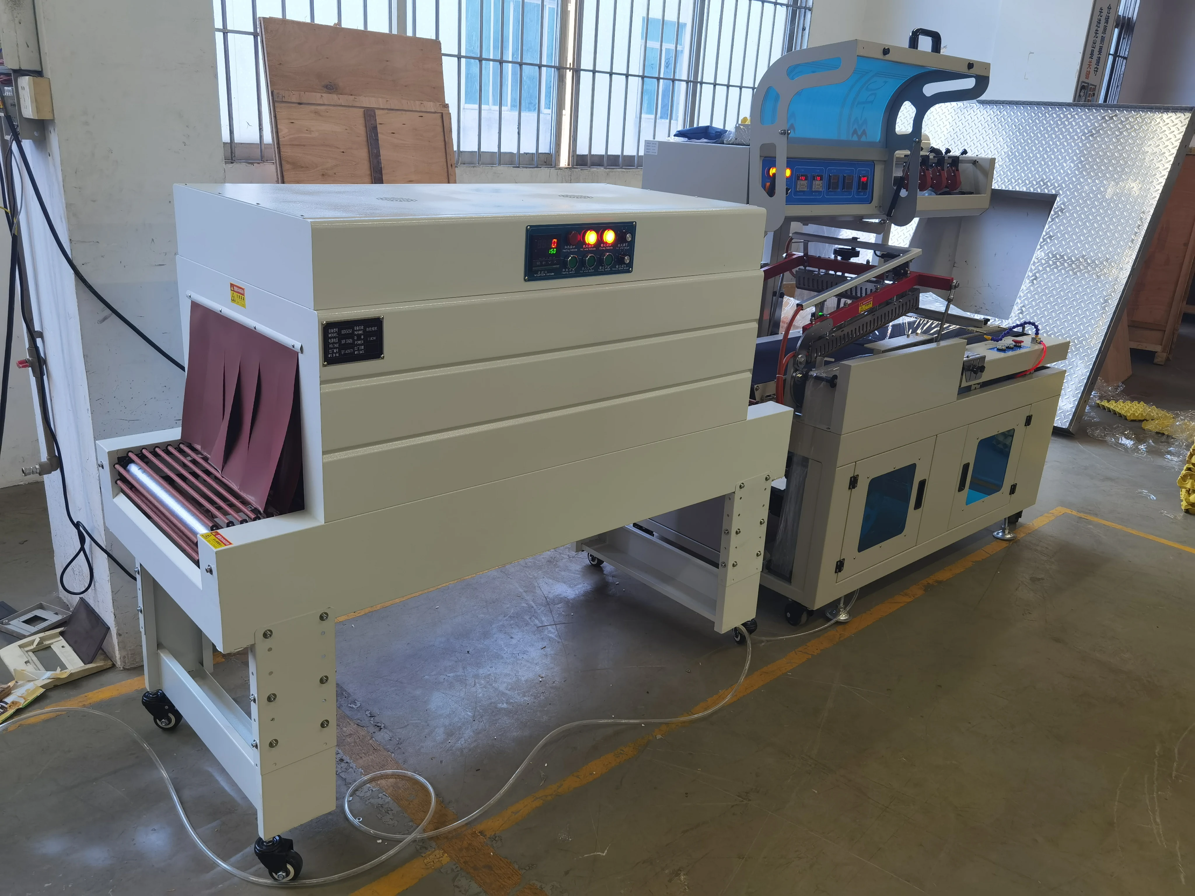 Automatic food vegetable noodle cup thermo film heat shrink tunnel packaging machine