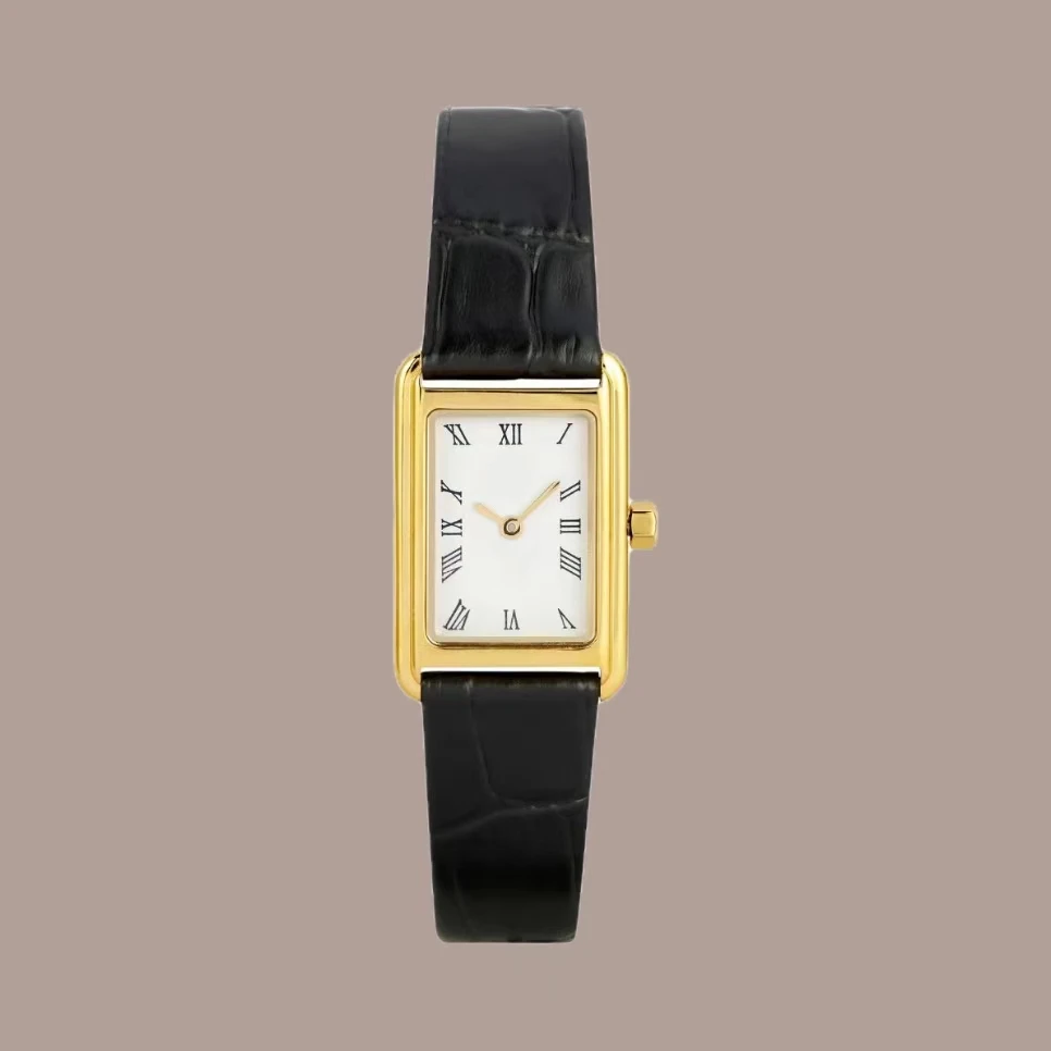 2024 Best Quality Hot Sell Simple Crocodile Leather Alligator Wrist Square Bracelet Watches