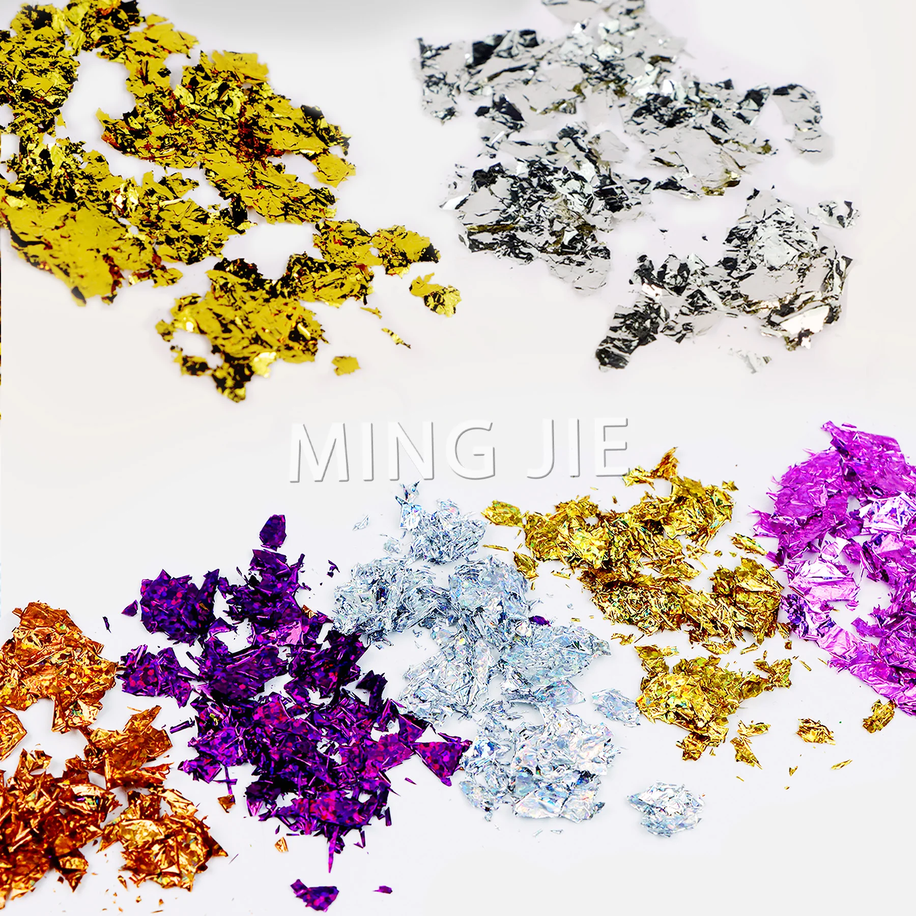 27 Colors 3D Irregular Gold Leaf Flakes Glitter Silver Rose Gold Leaf Foil for Nail Decoration