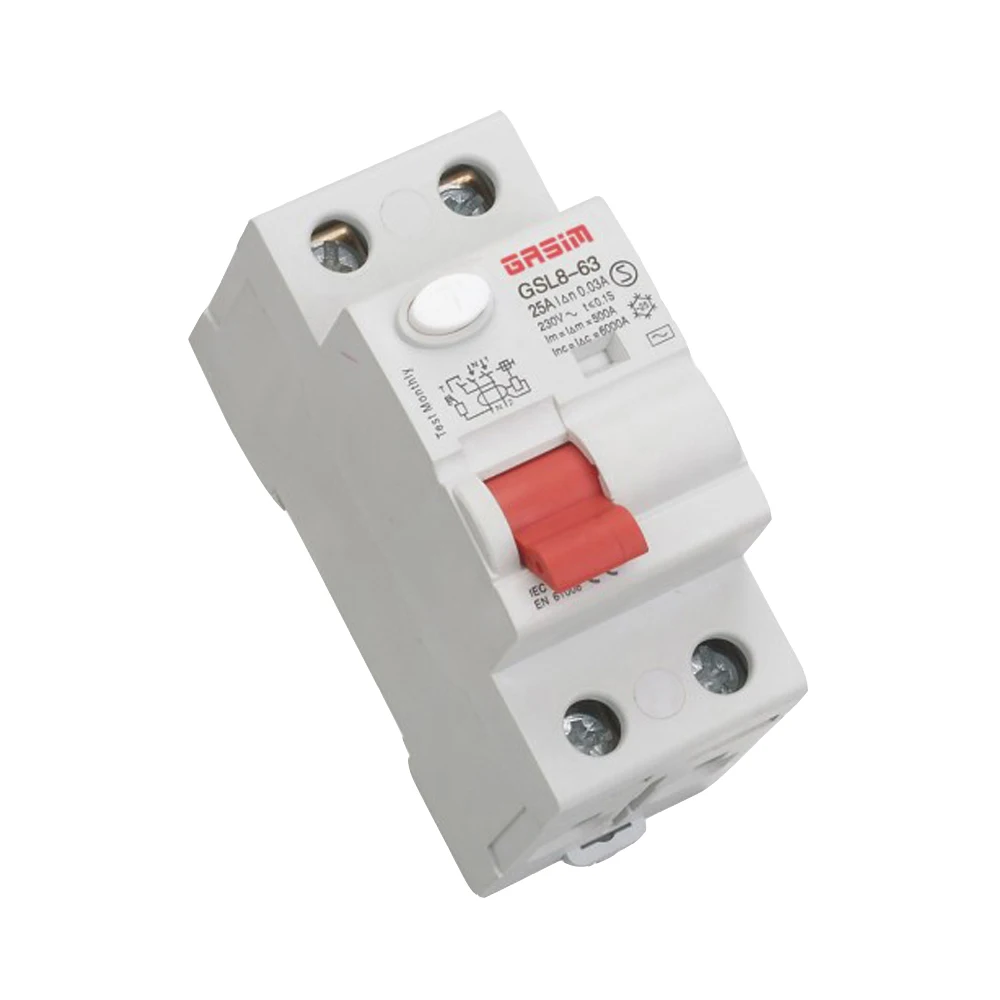 retail GSL8-63 residual current circuit breaker 4p 63a rcd 30ma 100ma 300ma rccb circuit breaker