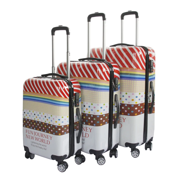Customized Printed PC Travel Bag Trolley Suitcase Luggage Of CHINA Luggage Factory