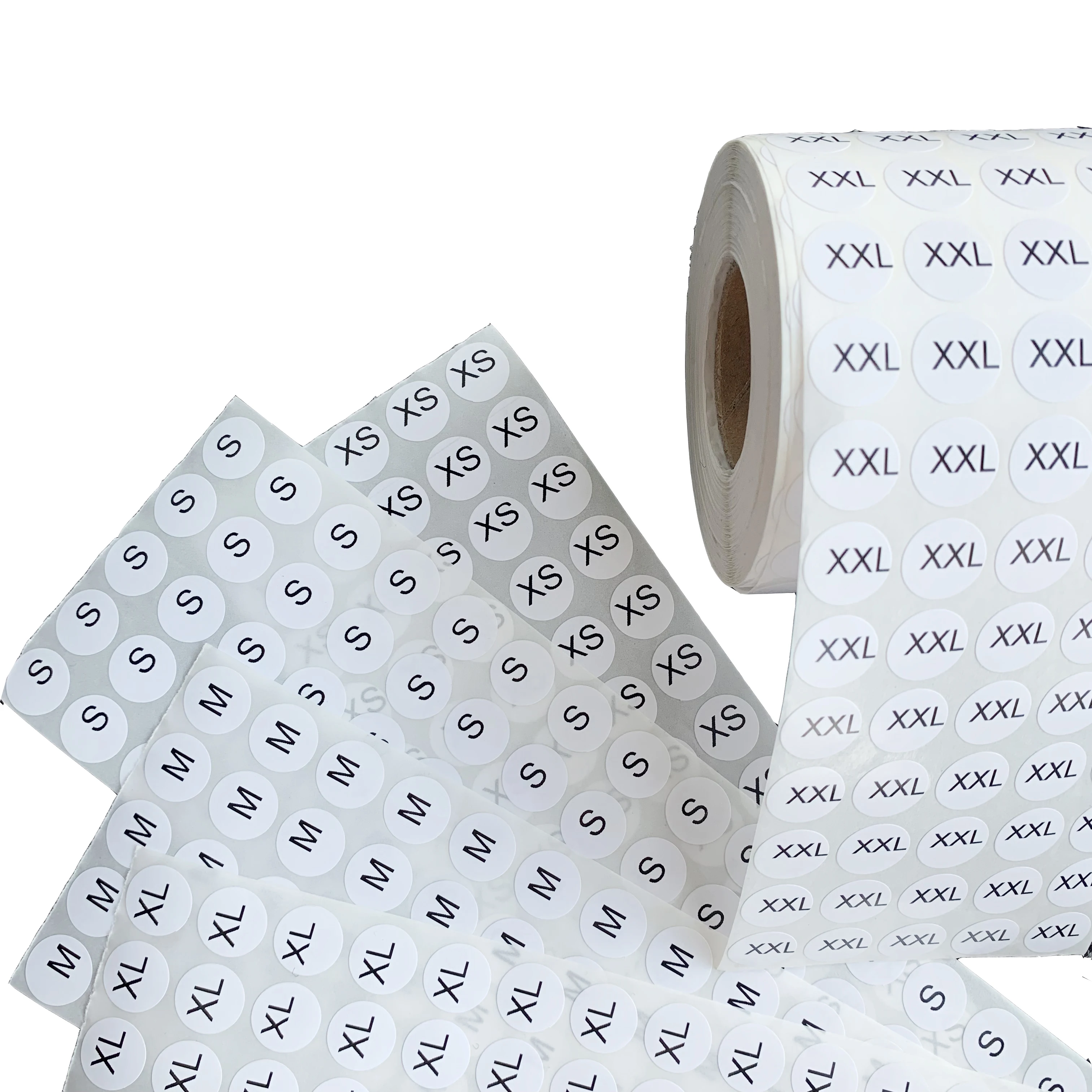 
Self adhesive custom stickers die cut label clothing size stickers for clothing 