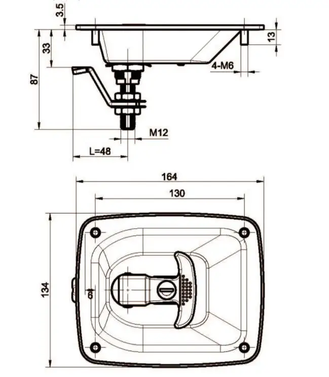 YH2163 Zinc alloy compression cabinet lock T-shaped folding handle door lock