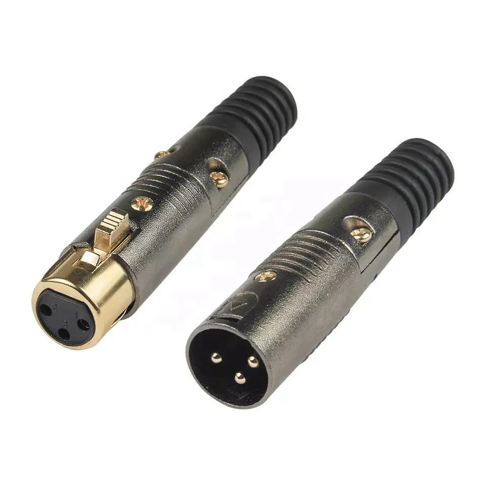 Silver Black Zinc NC4MX NC10FX Accuracy Stands Xlr Metal Zinc 3 Pin Xlr Audio Male Connector