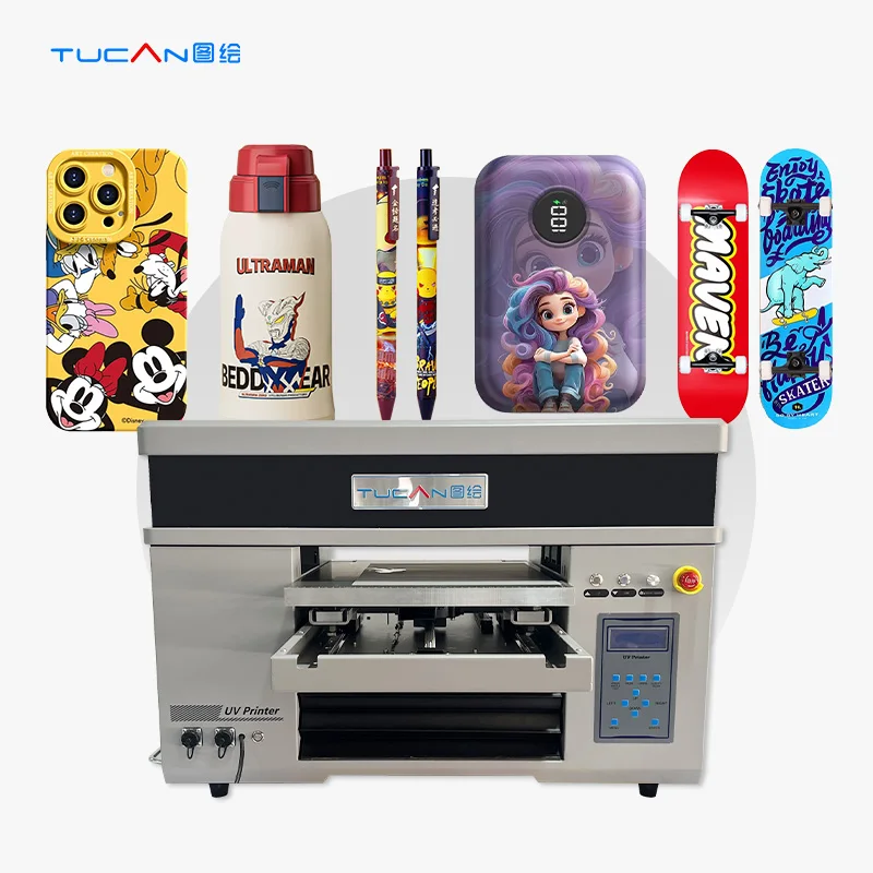 40cm*60cm all in one UV DTF printer desktop roll to roll cylinder printing inkjet printer UV DTF film sticker flatbed printer