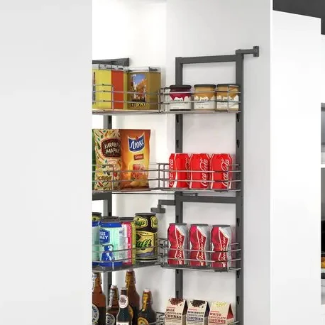 New Arrival Wire Kitchen Pantry Base Kit Pull Dish Drainer Spice Rack Pantry Cabinet Tall Unit  Pull Out Basket