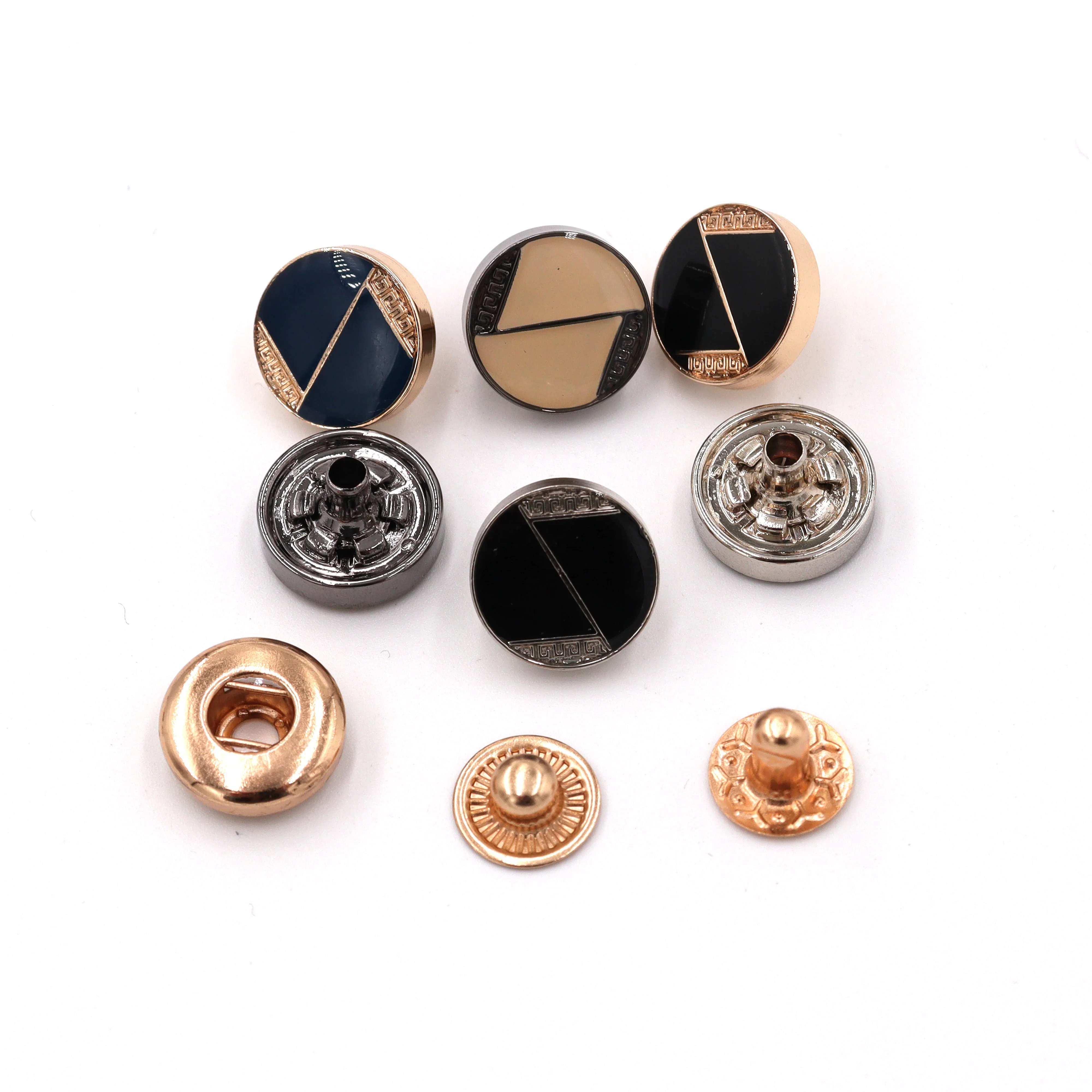 Jinyi Factory 12mm Round Zinc Alloy Button Muslim Garment Thobe Metal Button Logo Custom Snap Fastener Button for Clothes