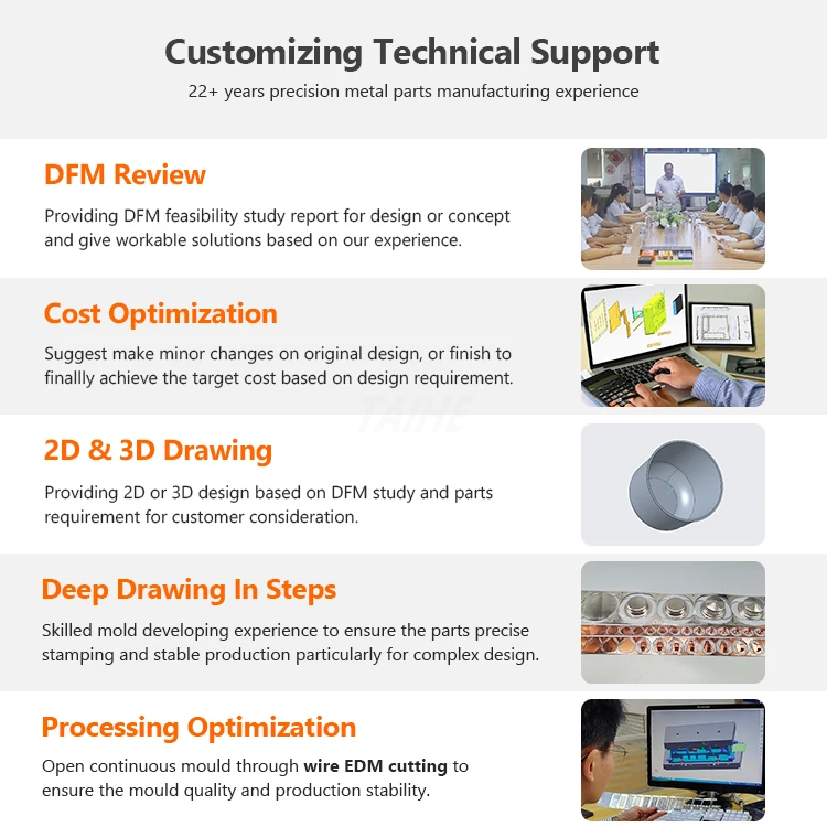 Custom Precision Stamping Aluminium Stainless Steel Copper Deep Drawing Cover Shell Housing Can Parts