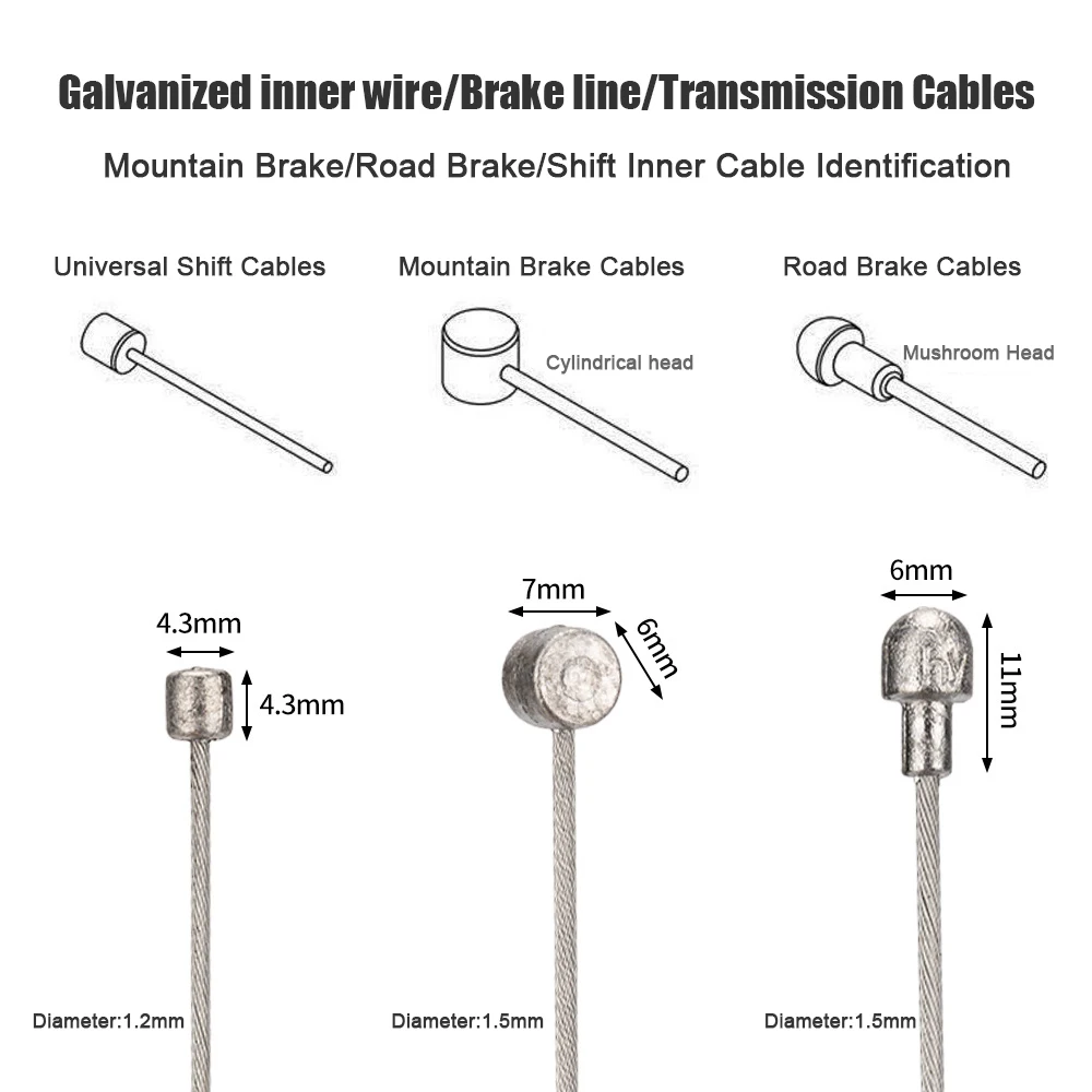 2100mm 1.2mm Galvanized Brake Cable Universal bicycle shifting wire core Steel Inner line