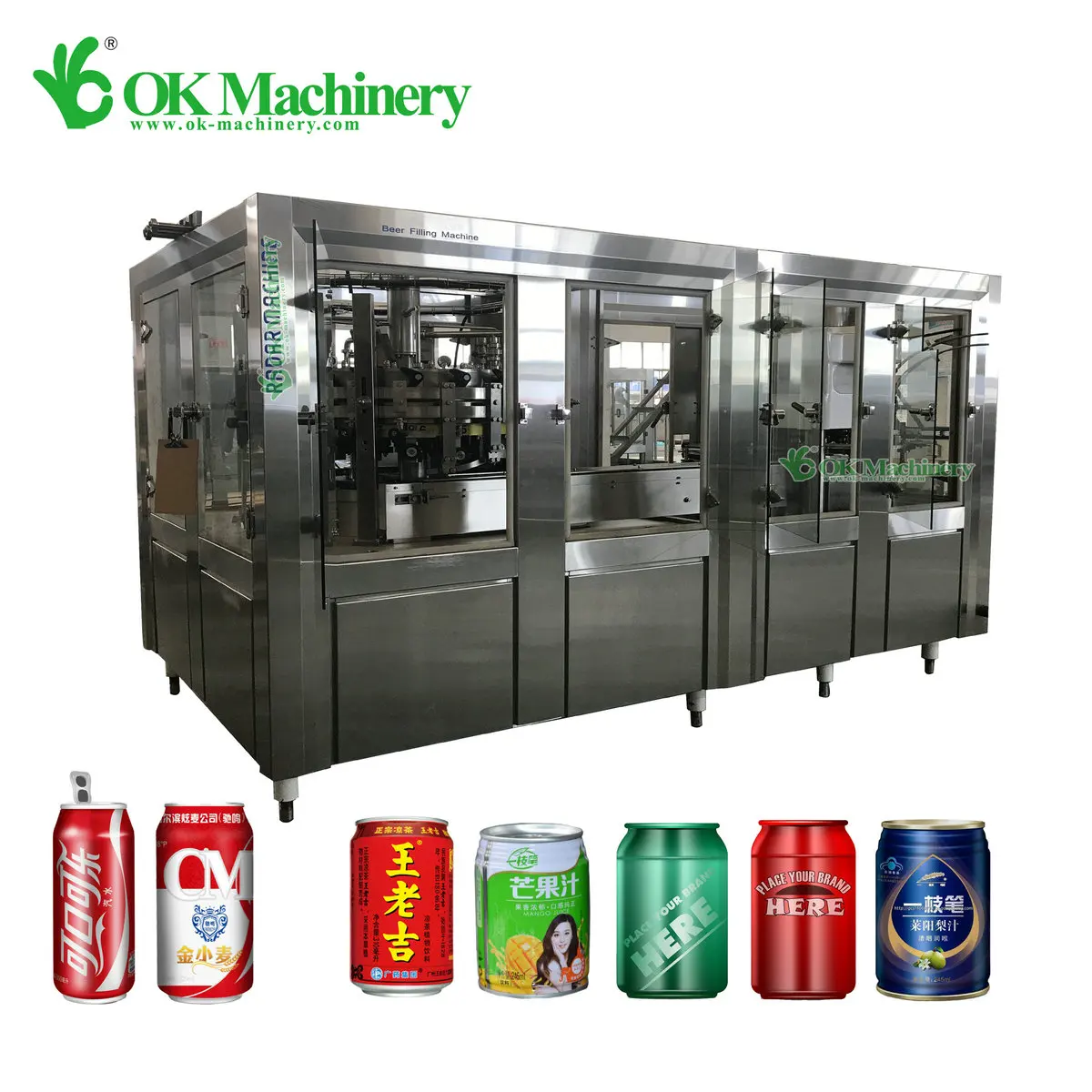 High Speed Digital Continuous Control Stainless Steel Beer Can Filling Sealing Machine For Juice Soda Water Soft Drink