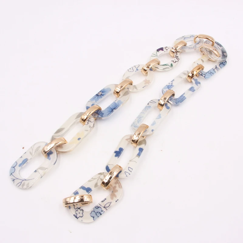 Youmeiya Wholesale Plain Printed Long Resin Acetate Handbag Sunglasses Accessories Rope Acrylic Link Chains