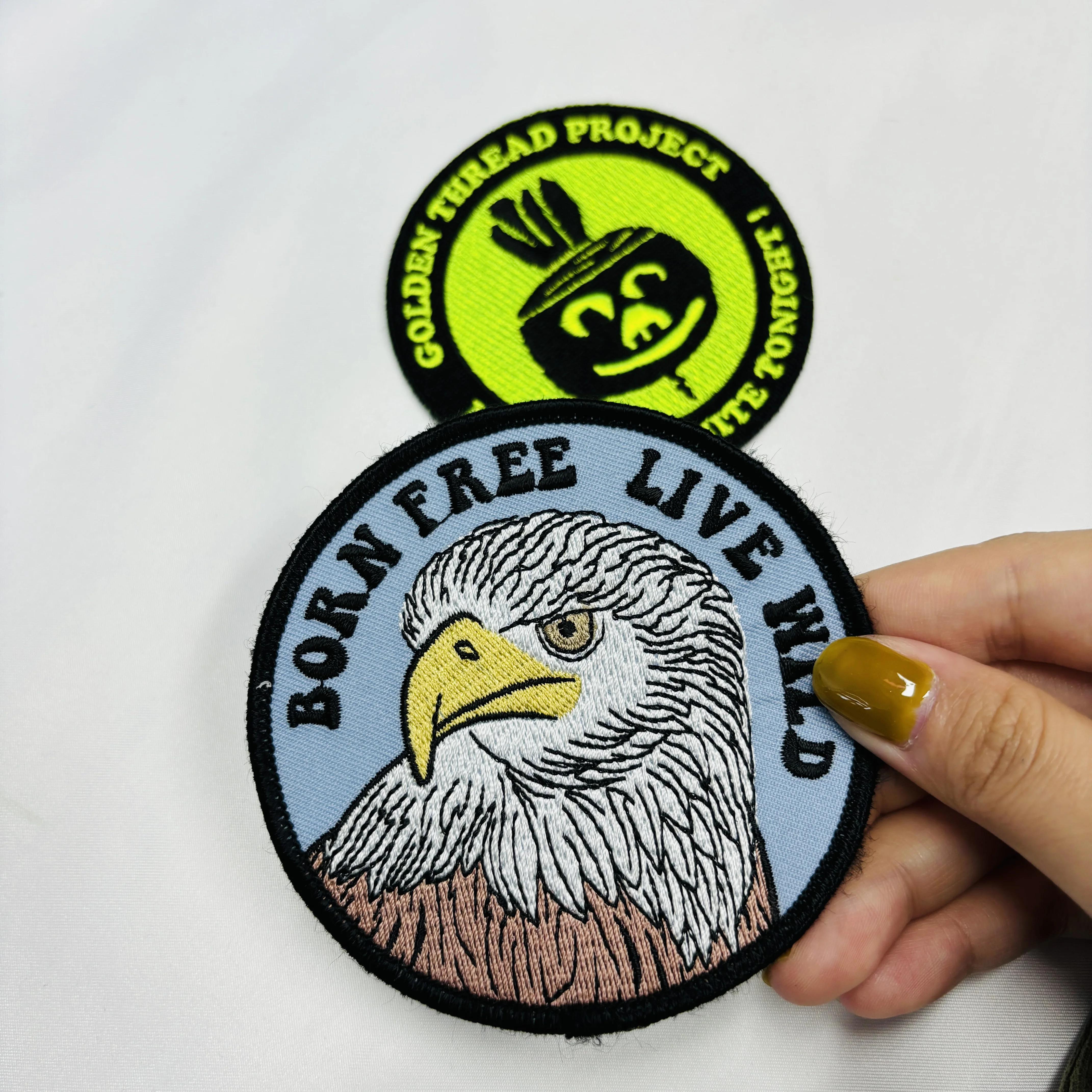 Heat Press 2d 3d custom logo badges,embroidered embroidery patch sew iron on for company logo clothing