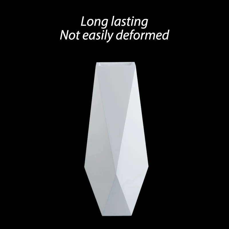 Creative Shape Wholesale Artificial Flower Pots Glossy White Indoor Geometric Vase