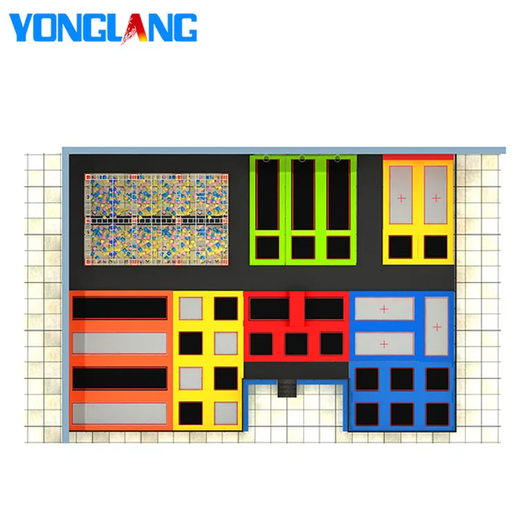 YL25760 Chine Supply Large Gymnastic Rectangular Indoor Trampolines With Foam Pit For Sale