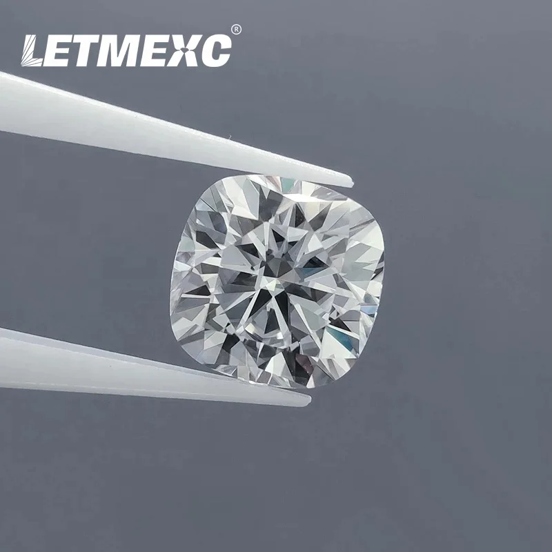 LETMEXC White D Color Moissanite Excellent Square Cushion Cut Loose Stones Lab Diamond Pass Gems Tester For Jewelry Making