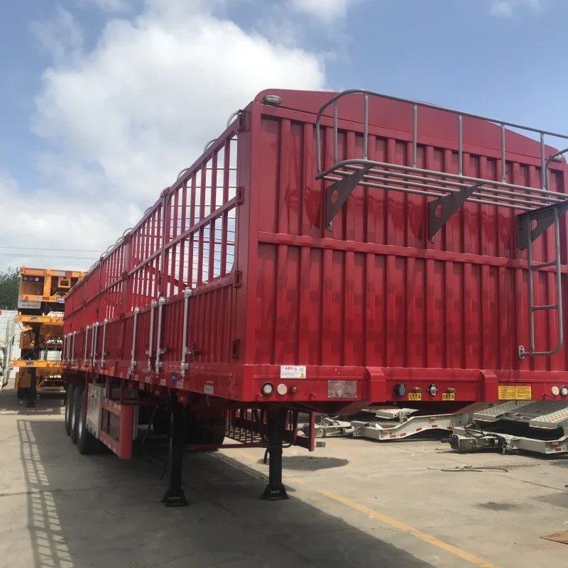 Heavy Duty 3 Axle Truck Semi Trailer with Stake Sidewall for Cargo Transport featuring 12R22.5 Tyre