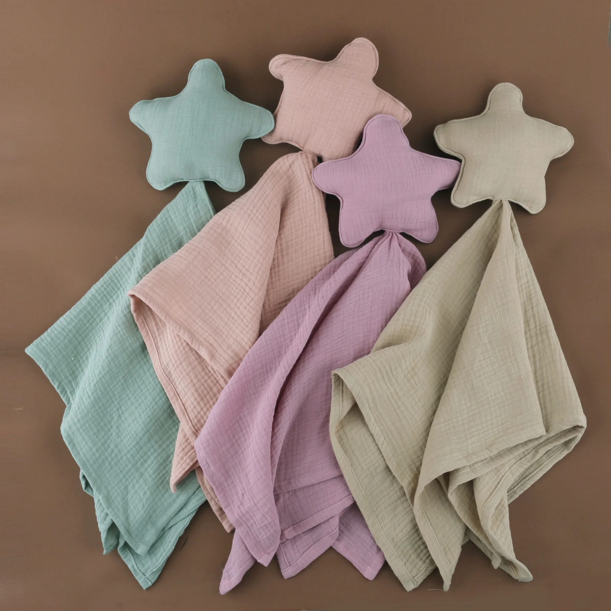 Star Pattern Baby Cozy Toy Baby Muslin Security Blanket Newborn Baby Gift