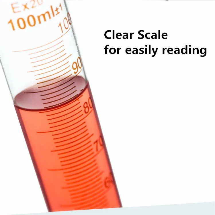 High borosilicate glass measuring cylinder Capacity 200ml Graduated Glass Laboratory Cylinder