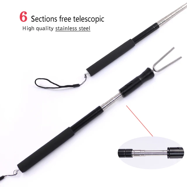 Stainless Portable Quick Coupling Telescopic Pole Fork With PVC Handle