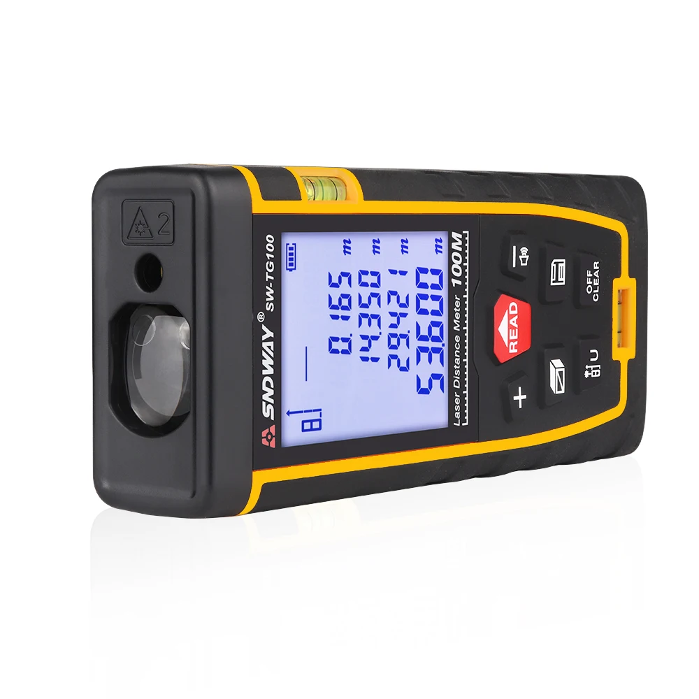 SNDWAY  SW-TG100 Handheld Laser Distance Meter 100M Mini Laser Rangefinder Range Finder Diastimeter Measure tape laser rule