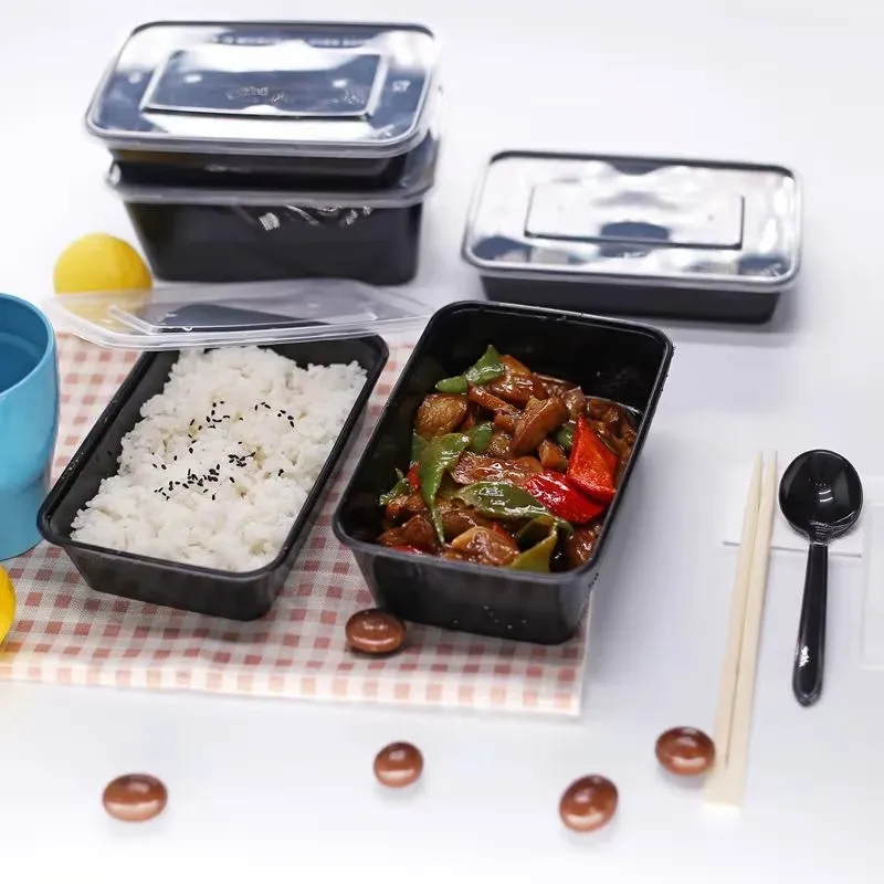 Disposable Food Boxes With Lid lunch Food Packing Box Microwavable Food Storage Box Kitchen Refrigerator Storage Container