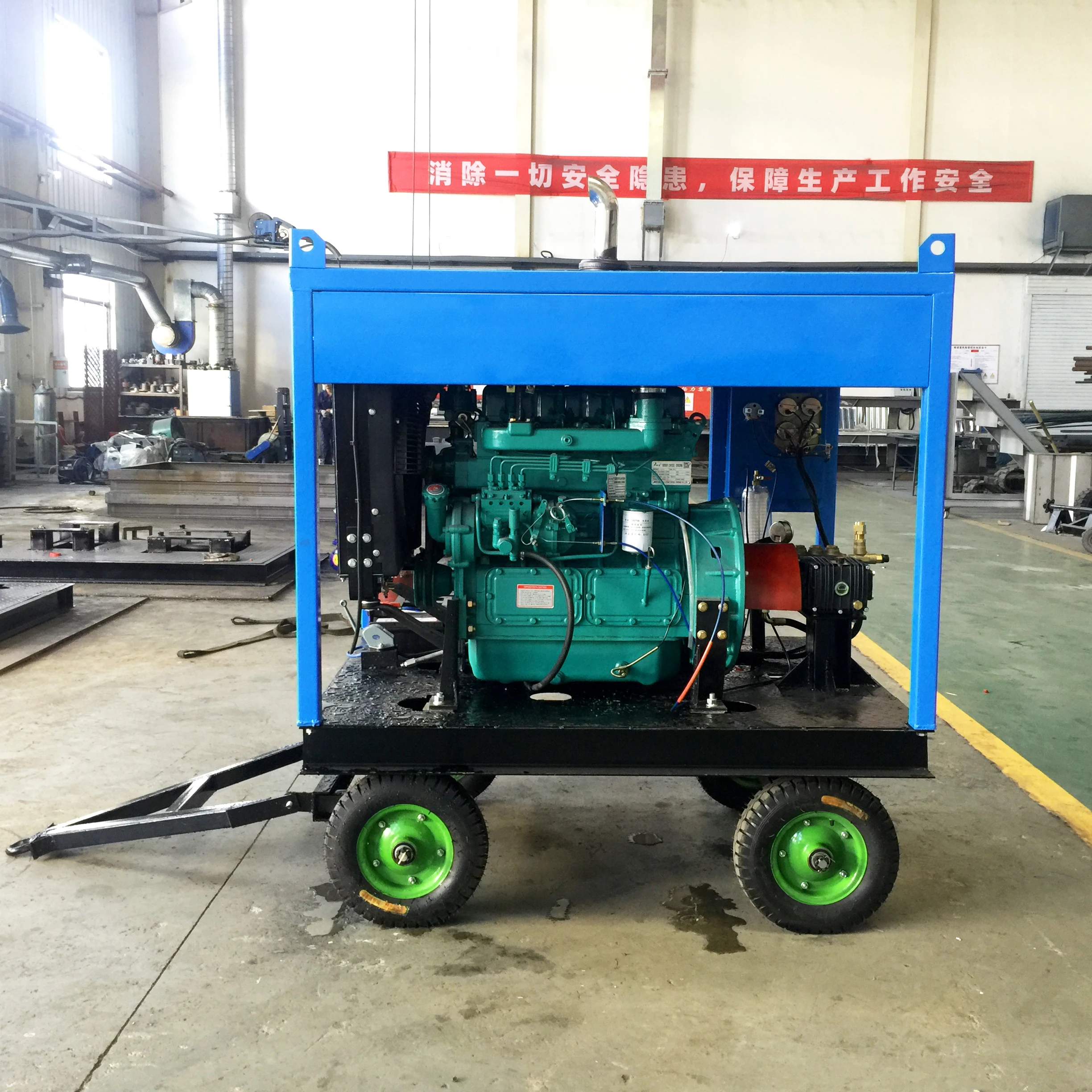 50Mpa Diesel Engine Hydro Blaster High Pressure Water Jet Cleaning Machine For Sale
